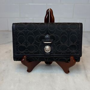Coach Wallet Y2K Vintage Signature Logo Full Sized Canvas & Leather